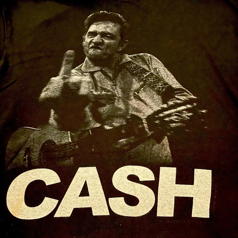 Johnny Cash Black Graphic T-Shirt - Picture 2 of 5